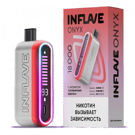 INFLAVE ONYX 18000 затяжек Клубничная жвачка